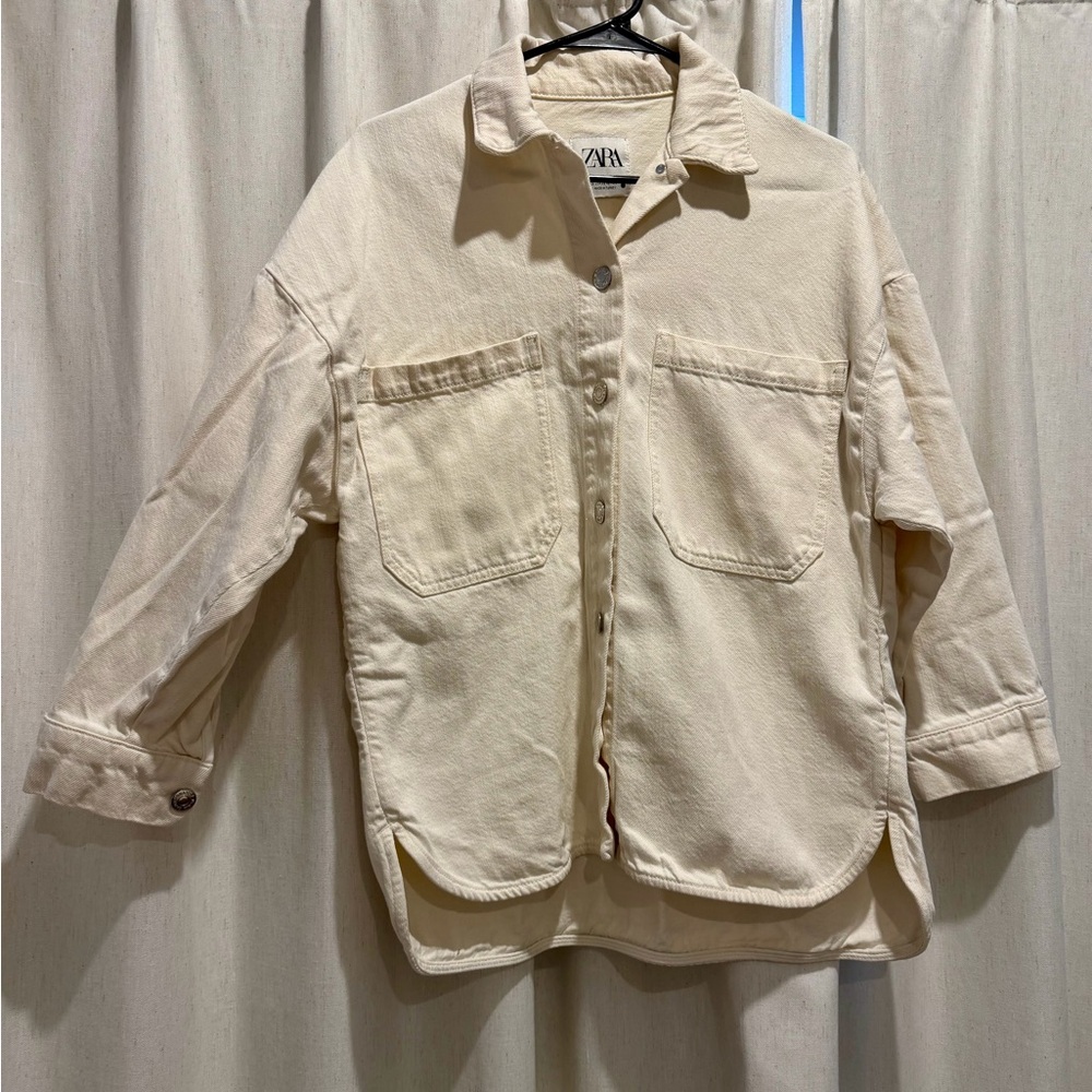 Zara Off-White Casual Light Jacket